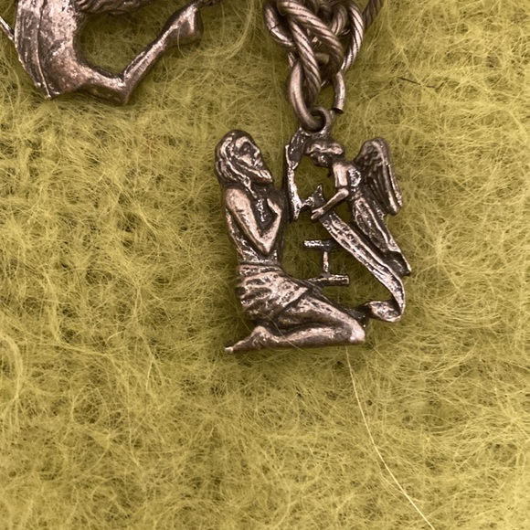 Vintage (Mid-Century) Pewter 10 Commandments Charm Bracelet - Picture 3 of 14